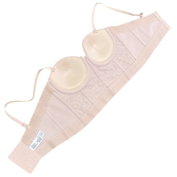 Pearl encrusted corset bustier blush nude like new size medium - Picture 6 of 9